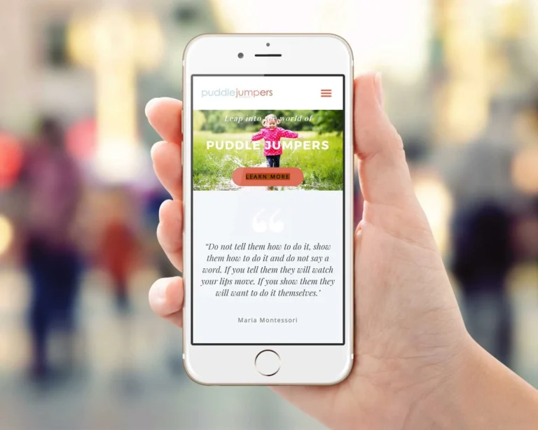 Nursery Website Design For Puddle Jumpers Nursery Iphone By Three Girls Media