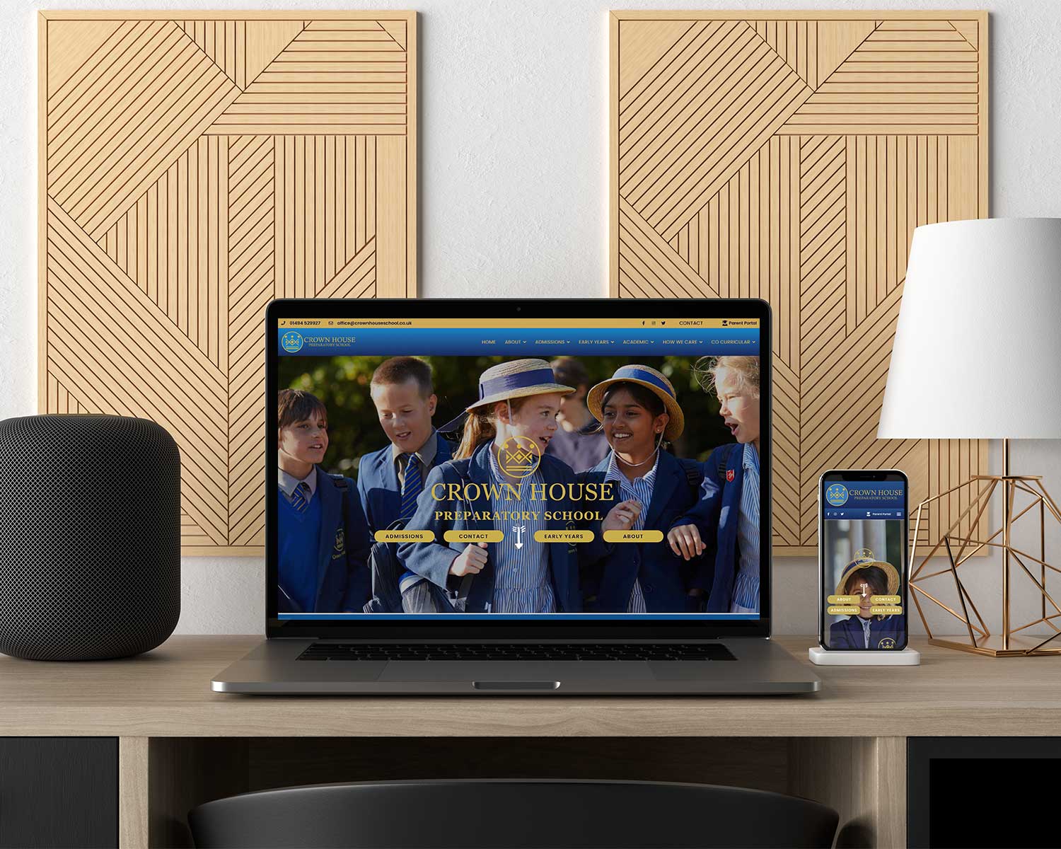 Web Design For Independant School Crown House School Laptop 2